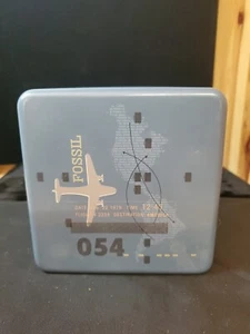 Vintage 2006 Authentic Fossil 054 Airplane Flight Destination America Tin SM - Picture 1 of 3