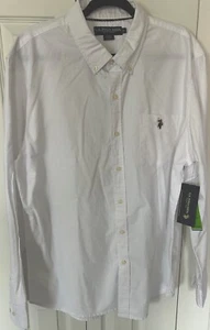 US Polo ASSN Association Long Sleeve White Mens XL Button Down Horse Pony Logo - Picture 1 of 18
