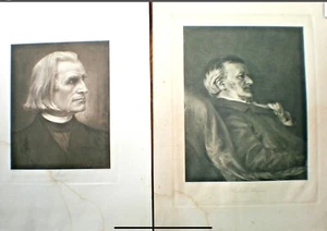 2 grandI fotoincisionI PRIMI '900 BRUCKMANN : FRANZ LISZT e RICHARD WAGNER - Foto 1 di 1