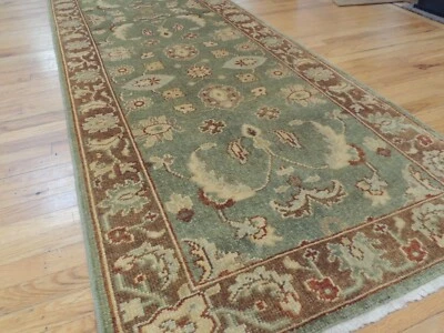 3x12 RUNNER  Turkish Peshawar Oriental Area Rug wool Green Brown Rust LOVELY! - Image 1 of 4
