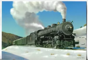 NEW LEANIN' TREE Christmas Card 4.75x6.75 Rocky Mountain Limited Train in Snow - Picture 1 of 3