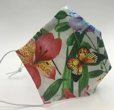 NEW Adult Cloth Face Mask Cover Covering 100% Cotton Washable Filter Pocket  - Image 1 of 3