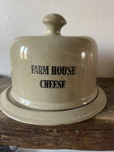 Vintage Moira Pottery Stoneware Farmhouse Cheese Tray With Dome Cover - Picture 1 of 7