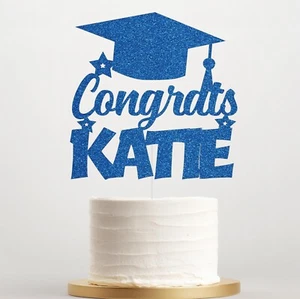 Personalised Cake Topper, Custom Congrats Graduation Hat, Student Class of 2023 - Picture 1 of 20