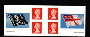 GB 2001 PM4 BANDERAS Y INSIGNIAS FOLLETO AUTOADHESIVO MNH - Imagen 1 de 1