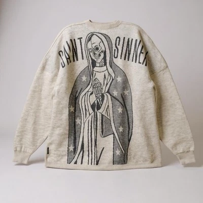 Suéter Spirit Jersey Saint Sinner Unisex S Gris Cuello Redondo Gran Tamaño Grunge Punk Foto 1 de 4