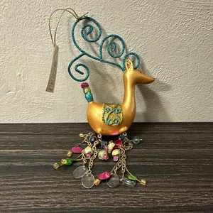 Vintage Pier 1 renna dorata con gambe penzolanti decorazione luci natalizie penzolanti - Foto 1 di 7