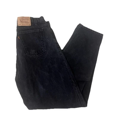 Jeans de mezclilla vintage años 90 Levis 560 36X34 calce suelto negro EE. UU. naranja lengüeta cónica Foto 1 de 4