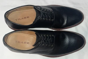 TRASK Bison Leder einfache Zehe schwarz elegante Schuhe Herren US 12 Top Zustand - Bild 1 von 7
