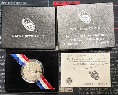2015-S U.S. MARSHALS SERVICE 225th ANNIVERSARY UNC. (BOX AND COA) - Image 1 of 4