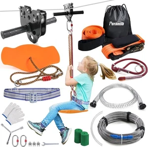 Perantlb Zipline für Garten Kinder und Erwachsene, Zipline Kits 100 Fuß  - Bild 1 von 6