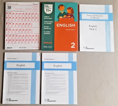 GL Assessment 11 Plus Unused Practice Papers English 5,6,8,9 from pack 2&3 - Image 1 of 4