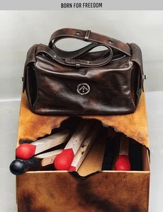 GROTTO Classic Toast Bag, Vegetable Tanned Cowhide Shoulder Crossbody Soft Tote - Picture 1 of 14
