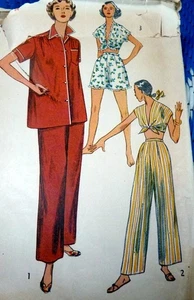 *LOVELY VTG 1950s PAJAMAS Sewing Pattern 16/34 - Picture 1 of 2