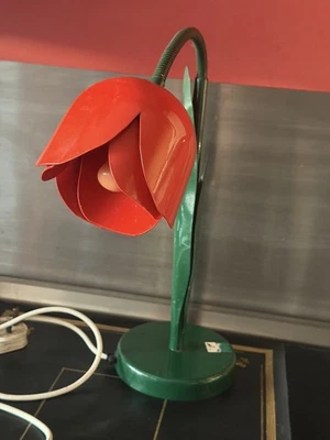 Ultra Rare Vintage Peter Bliss Red Tulip Table Lamp Retro Pop Art Designer 1984 - Bild 1 von 4