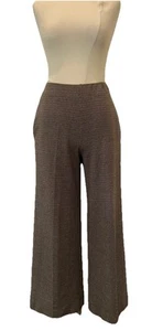 Harris Wharf London Tattersall-check Flared Trousers Wide Wool Blend Sz 38 8-10 - Picture 1 of 22