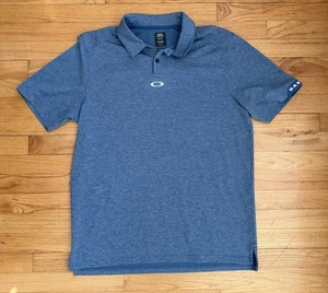 EUC Oakley Polo Shirt Adult Large Blue Lightweight Golfing Golf Mens - Picture 1 of 10