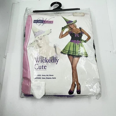 Secret Wishes Wickedly Cute 3 Pcs. Adult Witch Halloween Costume - Small - NEW - Image 1 of 4