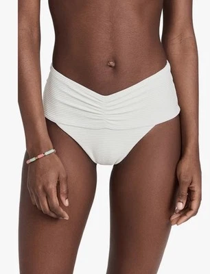 Parte inferior de bikini acanalada L*SPACE 'Eco Chic Repreve Bardot' crema S nueva con etiquetas $106 Foto 1 de 4