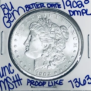 1902 O STGL. UNZIRKULIERT MORGAN SILBER DOLLAR AUTHENTISCH US-PRÄGEANSTALT KOSTENLOSER VERSAND 7363 - Bild 1 von 3