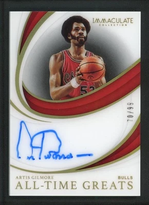 2018-19 ARTIS GILMORE 70/99 AUTO PANINI IMMACULATE COLLECTION ALL TIME GREATS - Image 1 of 2