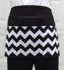Waitress apron 3 pocket Cute Chevron waist Half Server restaurants Janet’s Apron - Picture 1 of 3