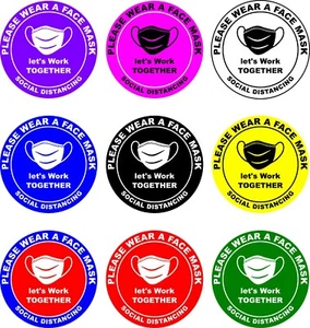Please wear a face mask window Decal sticker social distancing Choose your color - Foto 1 di 11