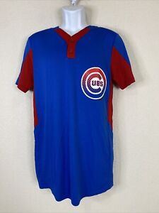 Majestic Men Size S Blue/Red Chicago Cubs Jersey T Shirt #3 Breathable