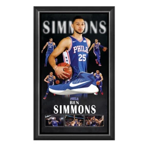 BEN SIMMONS HAND SIGNED BASKETBALL SHOE PHILADELPHIA 76ERS NBA LEBRON CURRY  - Picture 1 of 1