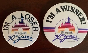 1 of a kind Disneyland 30th Year I'M A LOSER! WDI Pin & "WINNER" Pins 1985 - Bild 1 von 4