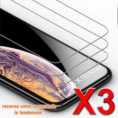 Vitre iPhone X/XS/XR/Max 8 7 6 S SE-5 C + Protection Verre Trempé Glass Tempered