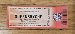Queensryche Concert Ticket Stub The Voodoos Aug. 20tg 2011 Congress Theater - Picture 1 of 2