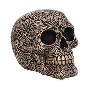 Nemesis Now Paisley 15cm - Gothic Skull Decor Ornament - Gold Ornate Skull - Foto 1 di 7