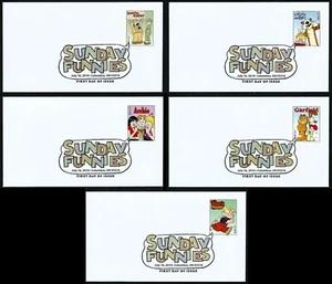 USA, SCOTT # 4467-4471, SET OF 5 FDC COVERS SUNDAY FUNNIES CARTOONS, DCP 2010 - Picture 1 of 6