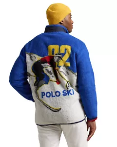 Polo Ralph Lauren Big & Tall Blue 92 Polo Ski High Pile Fleece Jacket New - Picture 1 of 5