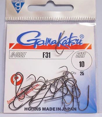Gamakatsu F31 Größe #10 black nickel 25 Haken F31 Größe #10  - Bild 1 von 2