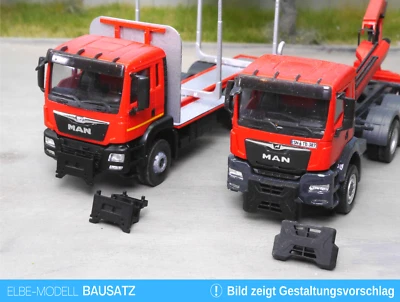 EM654 1:87 4x Frontanbauplatte für Herpa LKWs 2x offen / 2x abgedeckt für Umbau - Bild 1 von 3