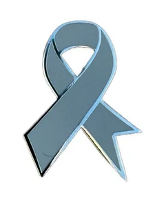 Brain Cancer Awareness Grey Enamel Ribbon 35mm x 26mm Lapel Pin Badge - Picture 1 of 3