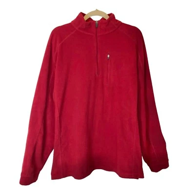 L.L. Bean мужской флис толстовка куртка XL высокий 1/4 молнии красный Рождество винтажный - Изображение 1 из 4