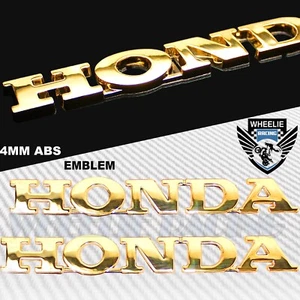 X2 6" CHROMED GOLD 4MM VERY 3D EMBLEM DECAL FAIRING/FENDER STICKER HONDA LOGO - Foto 1 di 3