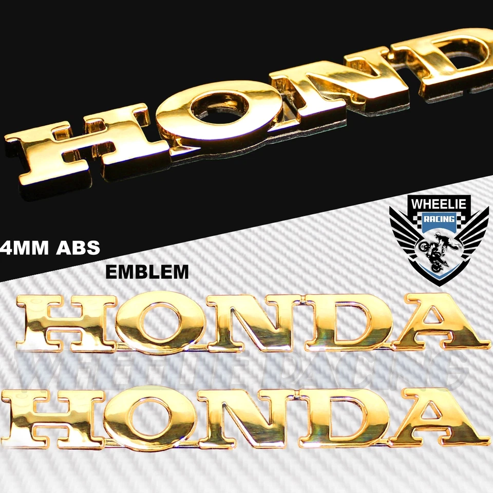 X2 6" CHROMED GOLD 4MM VERY 3D EMBLEM DECAL FAIRING/FENDER STICKER HONDA LOGO — 第 1/3 张图片