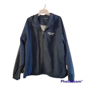 Sport Tek Men’s Hooded Rain & Windbreaker Jacket Size 2 XL Blue full Zip Lined - Picture 1 of 4