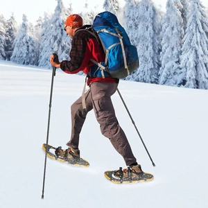 Racchette da neve 25 pollici con bastoncini da trekking regolabili a 3 sezioni misura 35-45EUR - Foto 1 di 16