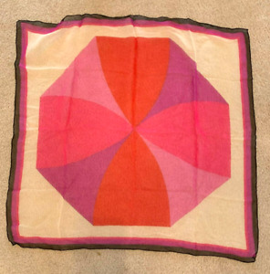 VTG RAYON SCARF ROLLED EDGE PINK & PURPLE 