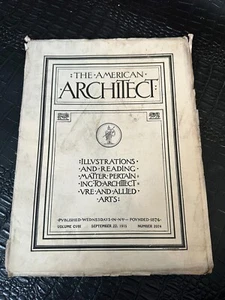 SEPTEMBER 22 1915 AMERICAN ARCHITECT Magazine - Imagen 1 de 1