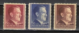 Poland OCCUPATION STAMPS 1942 MNH Mi 89-91 Sc NB12-NB14 Adolf Hitler ** - Picture 1 of 2