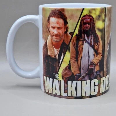 HANDMADE Walking Dead-Themed Mug with Rick, Michonne, Daryl, Negan, and Carl – Geek Gift
