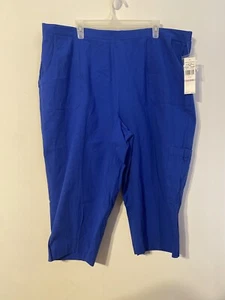 Alfred Dunner Woman Classic Fit Capri Stretch Waist 22W Blue Pant 100% Cotton - Picture 1 of 8
