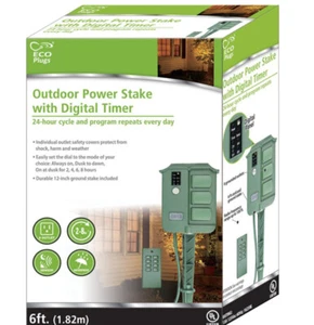 ECO Stecker Outdoor Power Stake mit digitaler Zeitschaltuhr - Bild 1 von 4