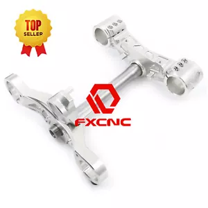 For Ninja 400 2018-2022 CNC Front Upper&Lower Triple Tree Top Fork Clamp Silver - Picture 1 of 13